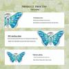 Bright Oil Drop Butterfly Earrings for Women - S925 Silver Threaded Ear Jewelry