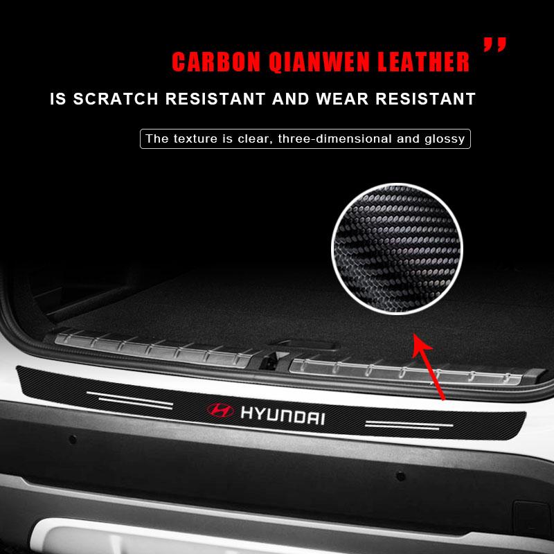 1 шт. Наклейка из углеродного волокна на задний бампер багажника автомобиля, защитная накладка для логотипа Hyundai IX35 Bayon Kona I30 ElantraSolaris Palisade