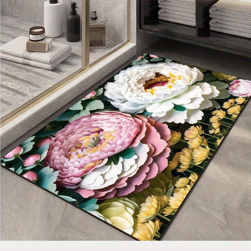 Three-dimensional Flower Diatom Mud Floor Mat Bathroom Carpet Toilet Footpad Super Absorbent Washstand Mats Home Entry Decor Rug