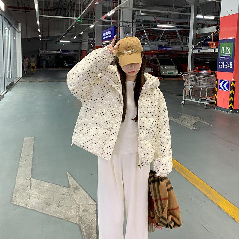 Down cotton-padded clothes for women, loose in winter, small cotton-padded jackets, thickened foreign gas, short gypsy stars, hot diamonds