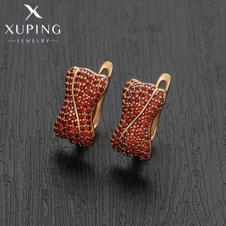 Xuping Jewelry Модные Новинки Латунный Сплав Золотого Цвета Серьги-Хугги для Женщин Вечеринка Подарок X000981044