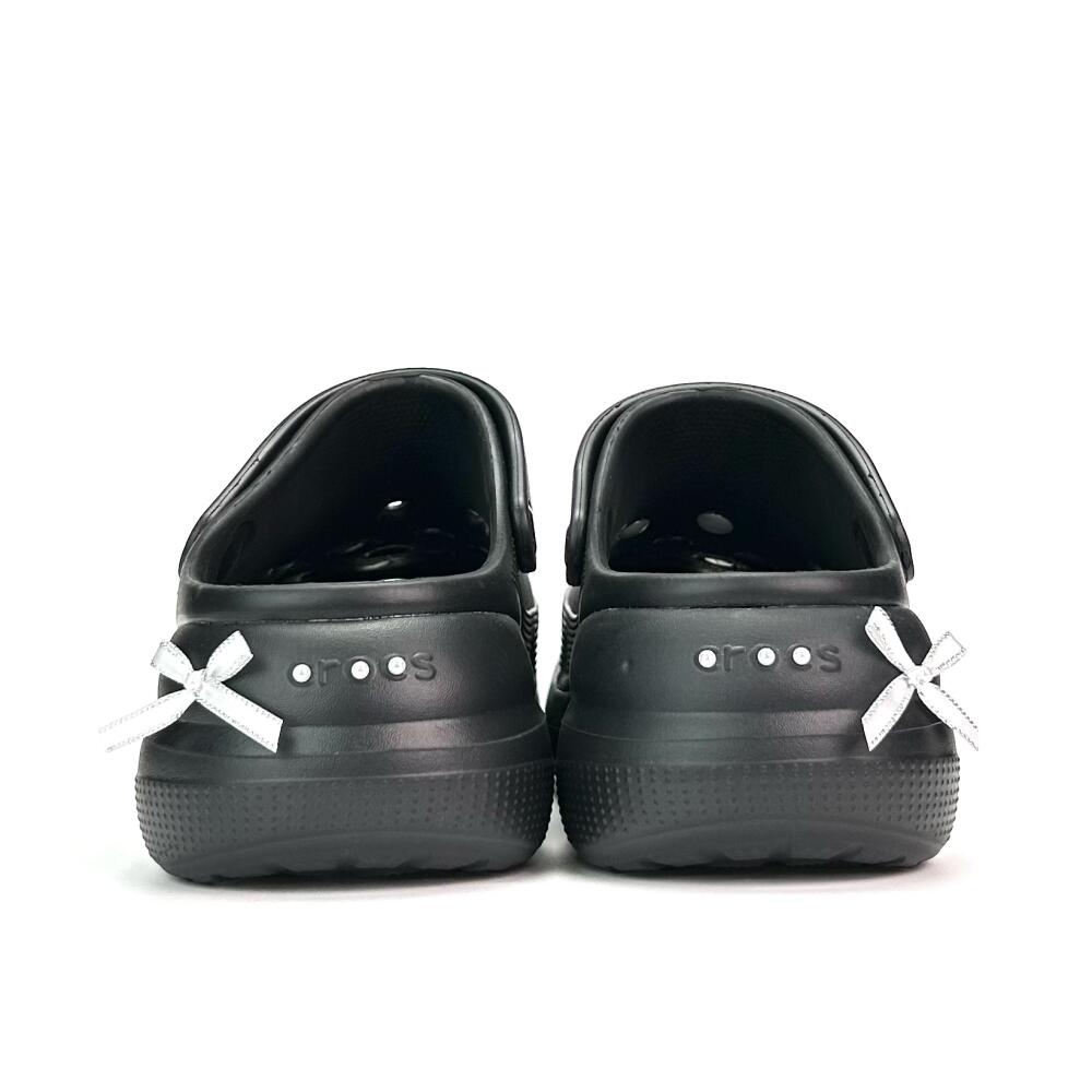 Crocs Классические клоги Серебряная бабочка ЭВА Удобные и универсальные Модные туфли с отверстиями Унисекс Черные