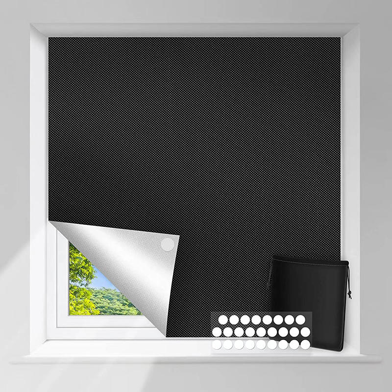 100% Blackout Curtain Removable Portable Travel DIY Blocking Window Film For Living Room Home Non-perforate No Drill Black Cloth