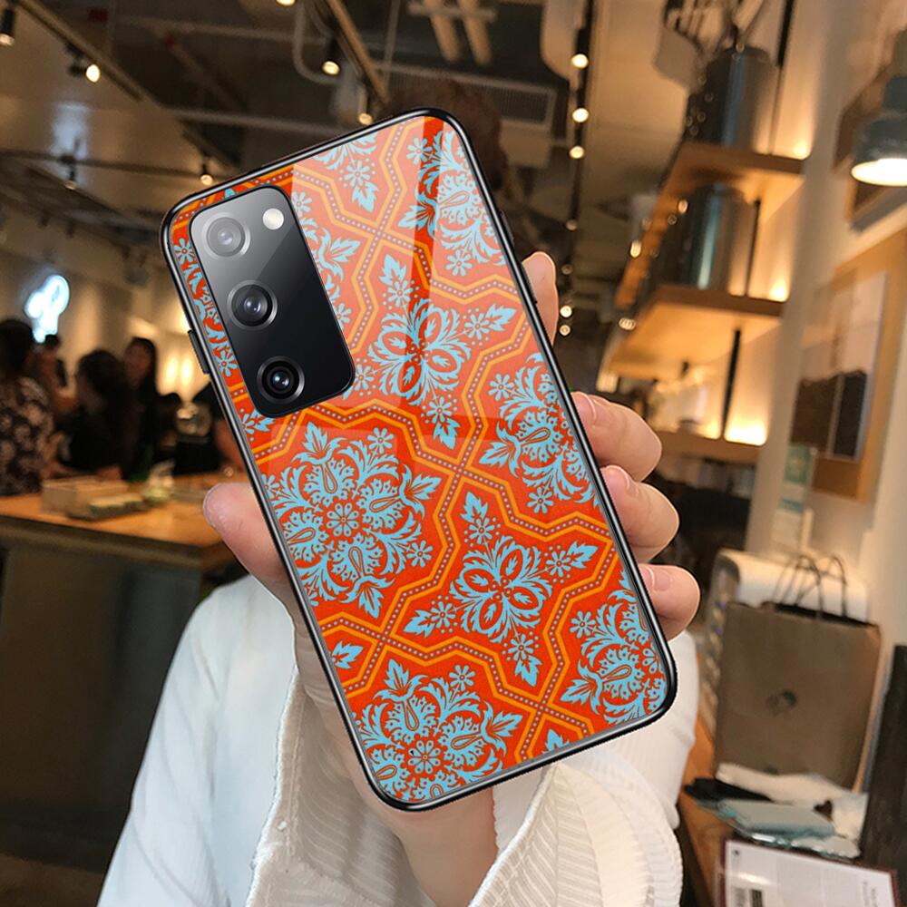 Art Flowers Banana Leaf Tempered Glass Shell Phone Case For SamSung Galaxy S8 S9 S10E S20 S21 S5 S30 Plus S20 Fe 5G Lite Ult