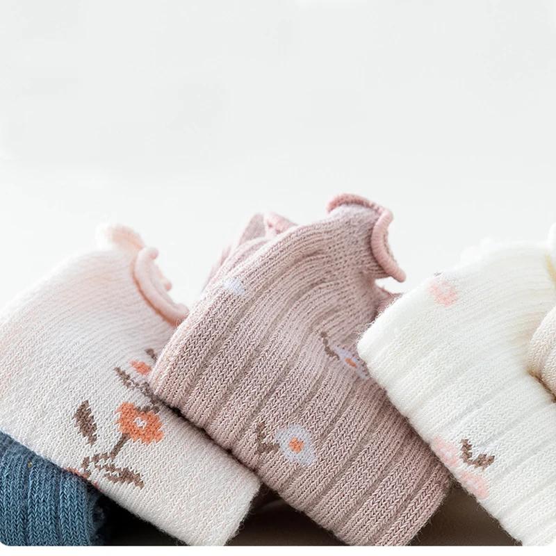 Осень зима новые детские гольфы средней длины до колена кавайные девочки принцесса кружевные цветочные чулки милый носок удобные аксессуары для новорожденных