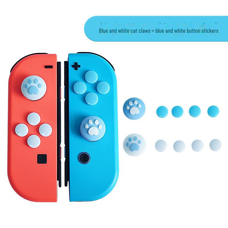 Наклейки Ajitomo в виде кошачьих лапок для стиков и кнопок Switch Joycon