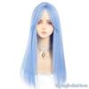 WTB Ледяно-голубой Длинный Прямой Синтетический Парик Женский Элегантный Интеллектуальный Пойнт Челка Весь Длинный Прямой Парик