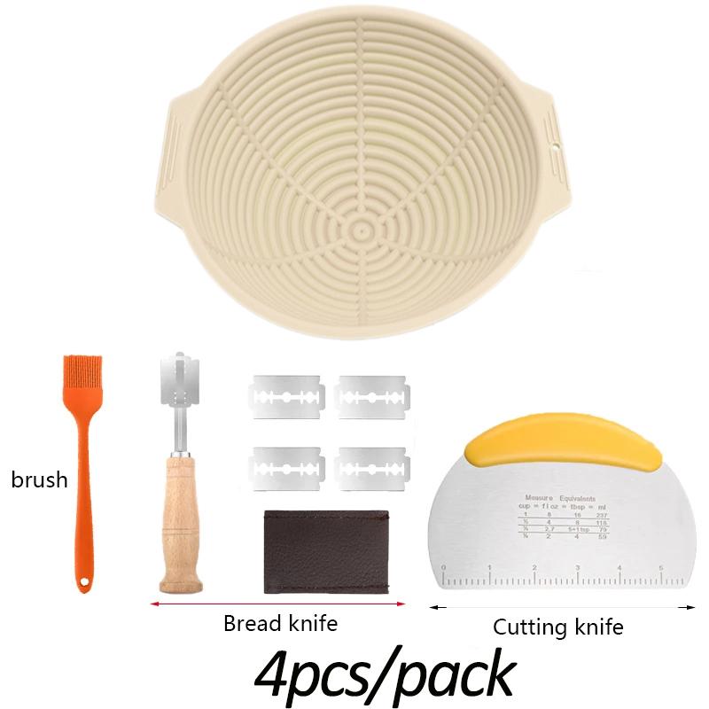 Силиконовая корзина для хлеба, домашняя выпечка, тесто, антипригарное покрытие, корзина для хлеба, миска для разрыхлителя, мягкая складная выпечка хлеба, кухонные принадлежности