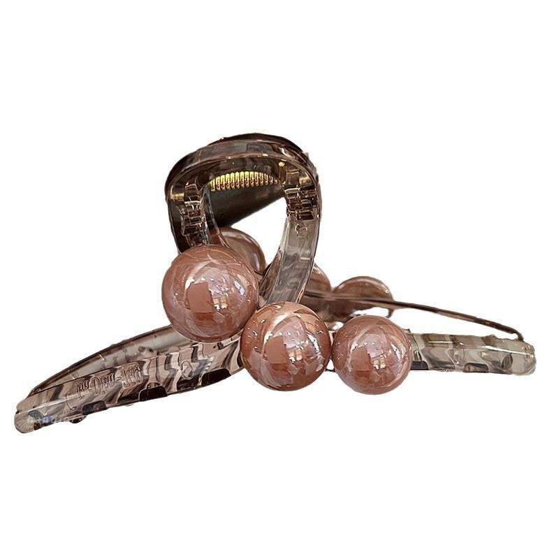 Стильная заколка-краб с жемчугом: Средняя высокая прическа заколка-акула для женщин - Новый 2025 элегантный аксессуар для волос