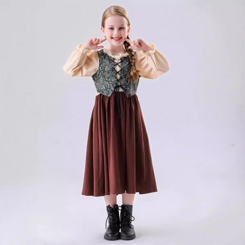 Хэллоуин детские новые средневековые богатые костюмы для маленьких мальчиков и девочек, игровые костюмы