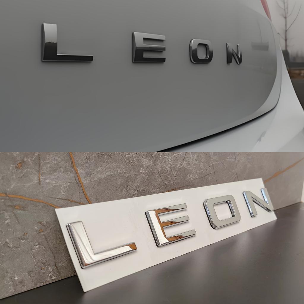 1 шт. Эмблема автомобиля LEON Буквы Наклейка на крышку багажника Задняя Наклейка Значок автомобиля Наклейка 3D Украшение Логотип Наклейка на экстерьер автомобиля Автоаксессуары