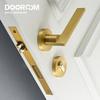 Dooroom Набор латунных дверных замков Современный Простой Европейский Интерьер Спальня Ванная Двойная Деревянная Дверь Ручка-рычаг Нажимная Ручка
