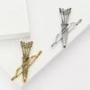 Fashion Creative Alloy Rhinestone Bow And Arrow Brooch Personalized High-End Men'S And Women'S Suit Coat Corsage Jewelry Pin