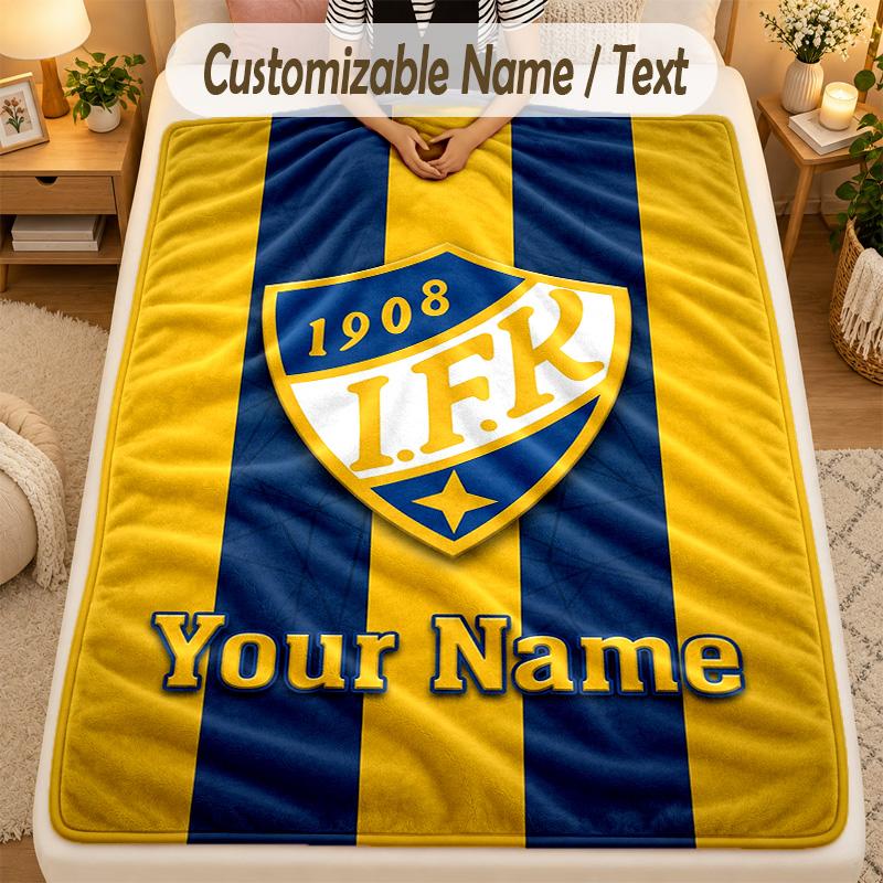 Flannel Blanketifk göteborg Custom Name Text Personalized Soft Warm Throw Blanket Home Decor Gift