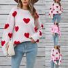 Women's Casual Fashion Round Neck Heart Sweater Knitted Bottoming Shirt