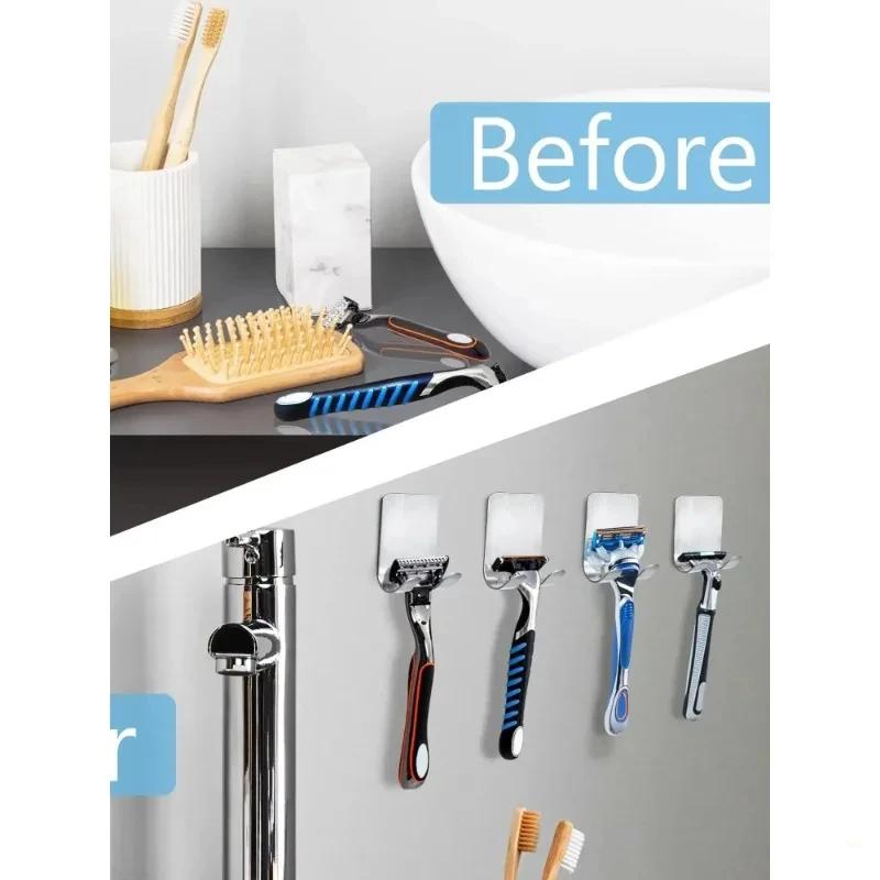 2 шт. Держатель для бритвы для душа из нержавеющей стали, подставка для бритвы для бритья, полка, стойка для хранения бритвы для бритья, крючок-органайзер для ванной комнаты