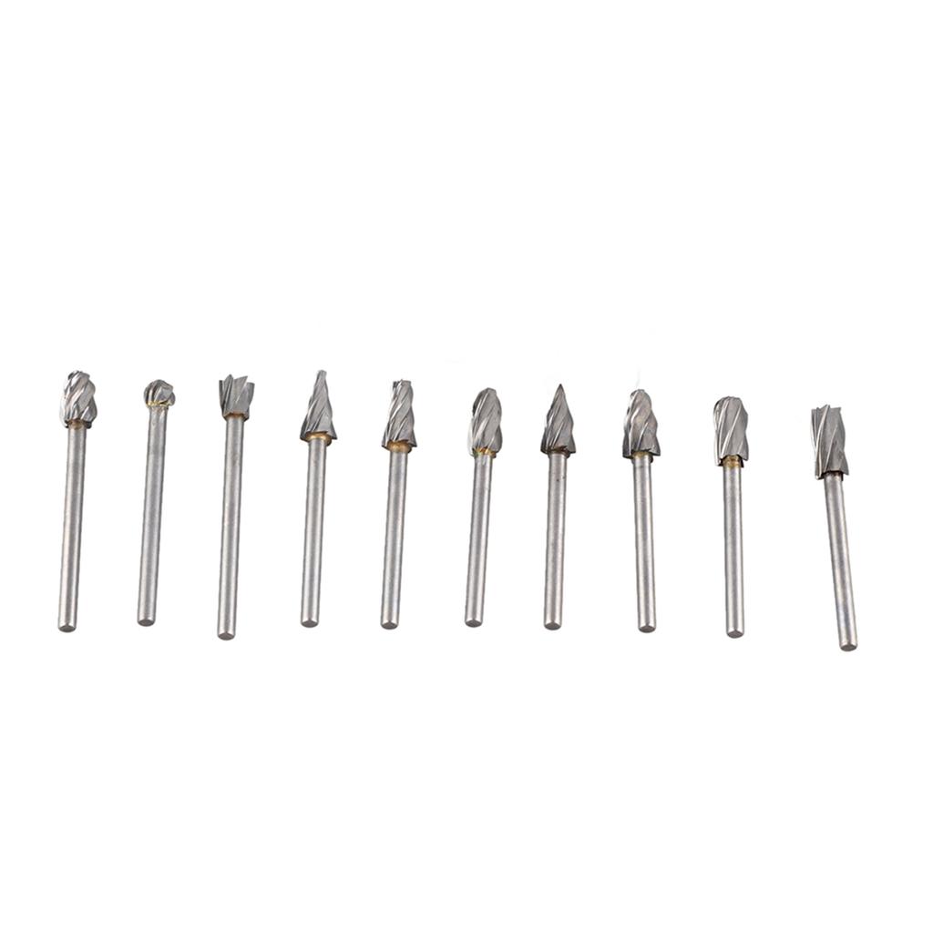 10Pcs Carbide Burr Set Alloy Tungsten Steel High Hardness Wide Application for Dremel Wood Carving