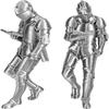 3D Printing Armored Knight Figurine Silver Gothic Library Figurine  Medieval Fantasy