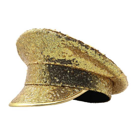 Шляпа с блестками для выступлений, унисекс, легкая вечерние кепка сержанта для косплея, фестивальная реквизит для фотосессии, женская и мужская шапка капитана на день рождения, матросская шапка