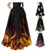 Женская макси-юбка с высокой талией трапециевидной формы, большие качели с цветочным принтом на молнии, полуоткрывающаяся мягкая богемная свободная вечерние пляжная юбка для выпускного вечера