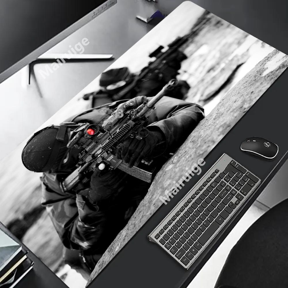 XXL Oval Tactical Gun Mouse Pad Large Office Keyboard Pads New Gamer Computer Desk Mat Rubber Anti-slip HD Gaming Mousepads