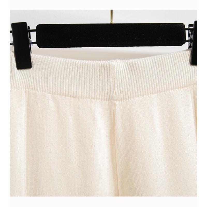 DIMANAF 2025 Осень Зима Женские Брюки Большого Размера Новая Мода Женские Длинные Брюки Оверсайз Свободные Брюки Вязаные