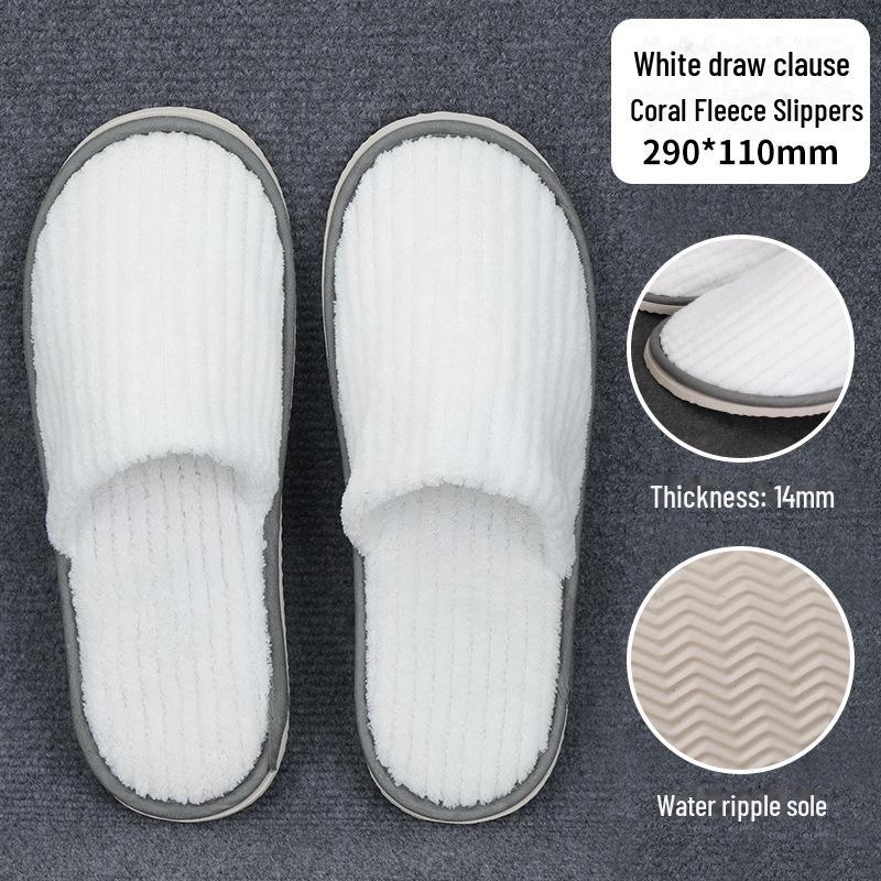 Thickened Non-Slip Disposable Slippers for Hotels, B&Bs, Beauty Salons, Home Hospitality - Cotton & Linen, Breathable