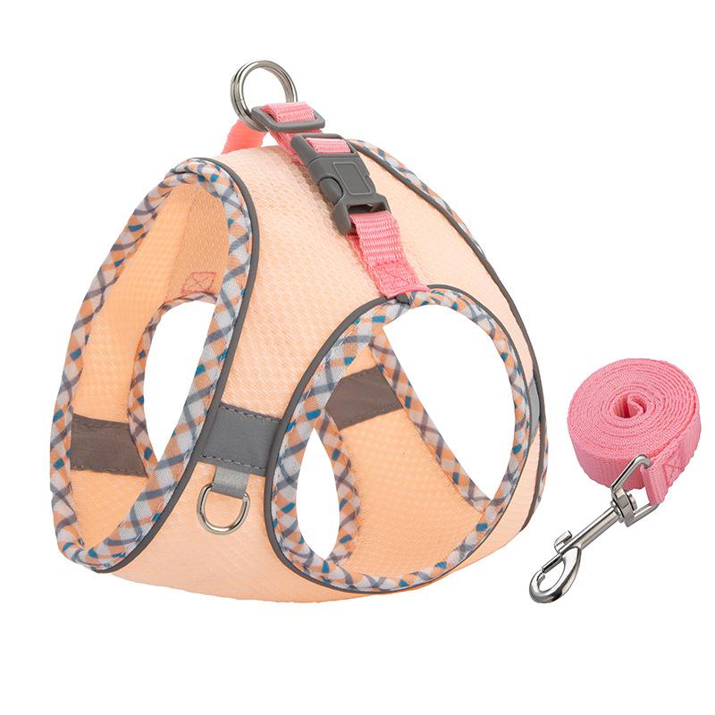 Собака Кошка Домашнее животное Шлейка Поводок Набор Регулируемый Светоотражающий Защищенный от побега Щенок Котенок Домашнее животное Жилет Шлейка Ошейник для собаки Аксессуары для маленьких собак
