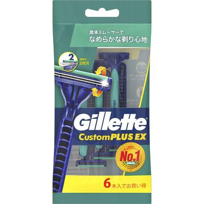 Gillette Custom Plus EX Одноразовые встряхиваемые 6-упаковочные мужские одноразовые бритвы для мужчин Мужские одноразовые
