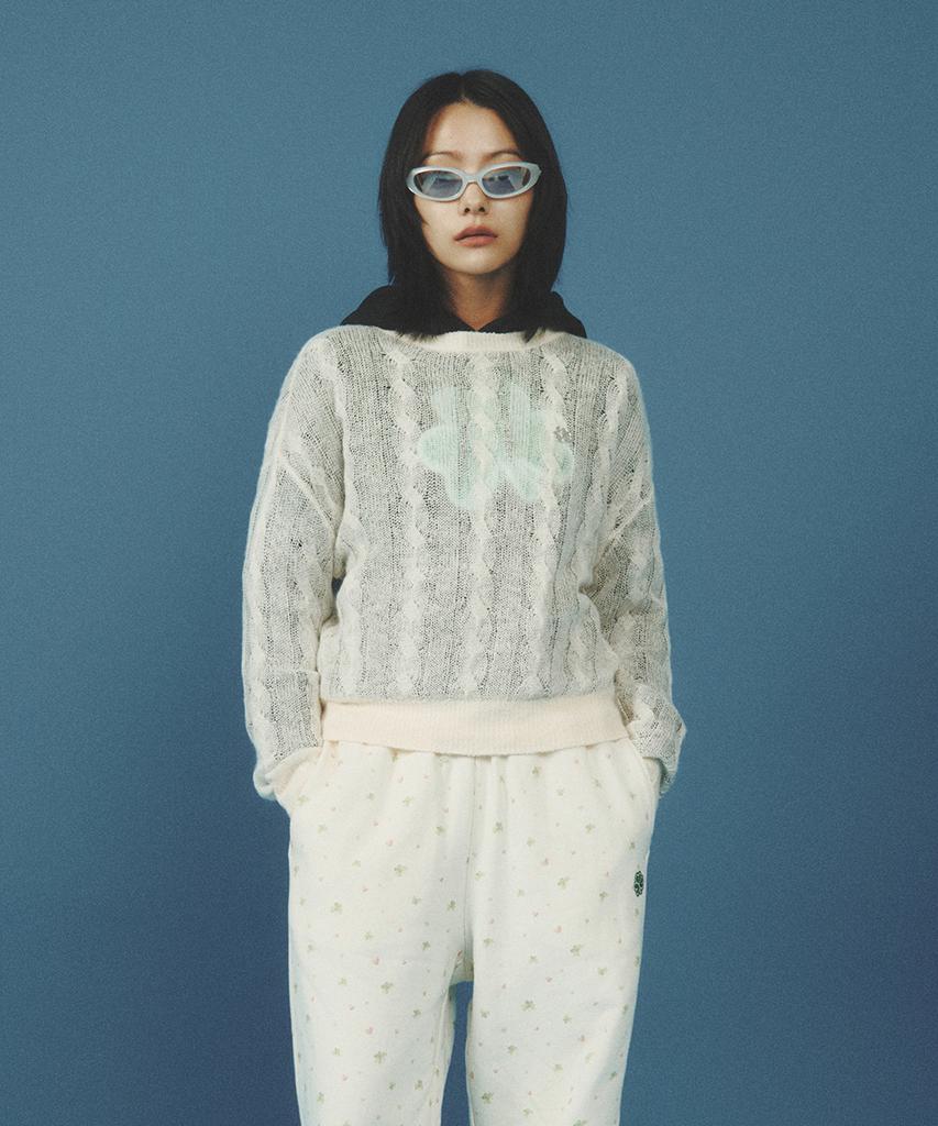 MARK GONZALES Women'S Club See-Through Knit - Ivory