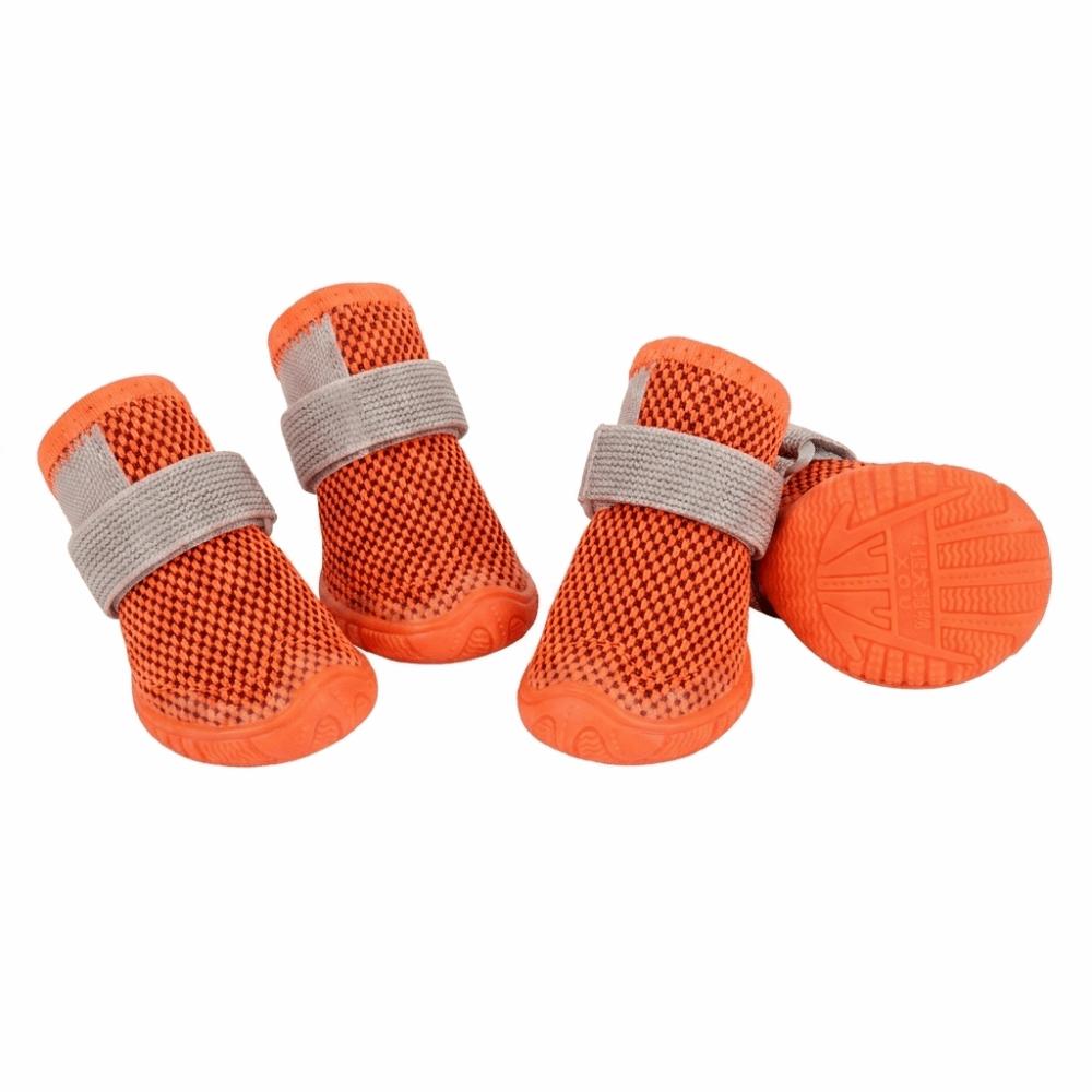 Breathable Dog Mesh Shoes Soft Summer Dog Shoes Anti Slip Dog Shoes for 4PCS/SET Spring Summer