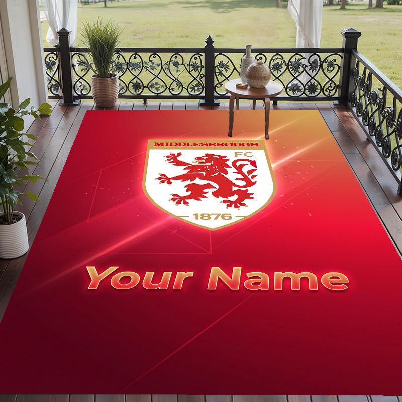 Ковер с индивидуальной печатью текста Middlesbrough FC Нескользящий напольный ковер для декора домашней комнаты