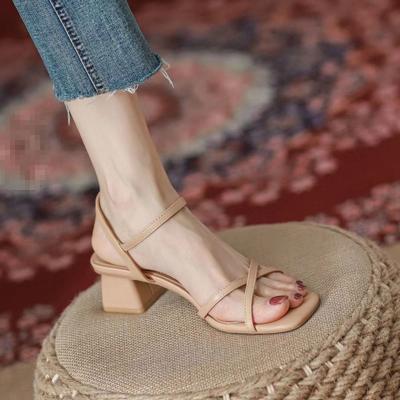 Новая летняя одежда темперамент толстый каблук с сандалиями французский средний каблук сексуальный сказочный стиль юбка