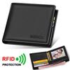 Man Genuine Leather Wallets RFID Blocking Short Thin Top Layer Cowhide Wallet with Multi Card Holder Money Bags Gift for Him