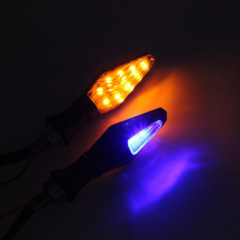 Мотоциклетный светодиодный указатель поворота 12LED, двойной цвет, 12В, 10мм, светодиодный индикатор для мотоцикла, поворотник для мотоцикла Honda