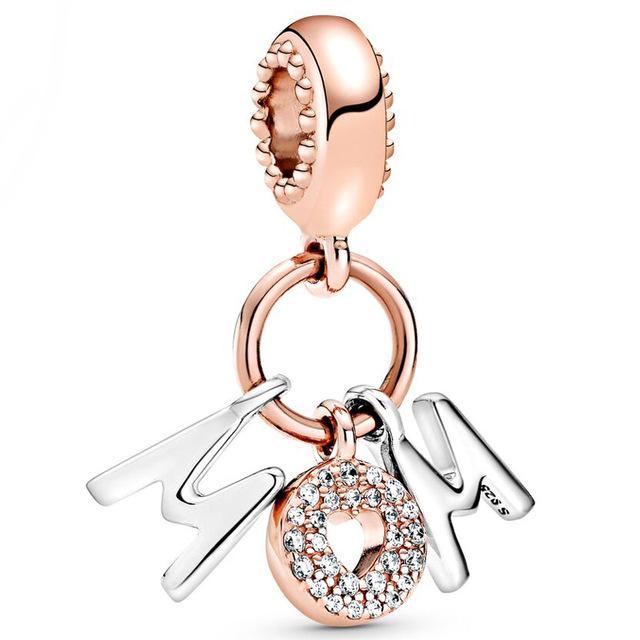 Оригинальные бусины в форме сердца с надписью «Я люблю тебя» из стерлингового серебра S925, подвески, модный браслет, сделай сам, ювелирные изделия