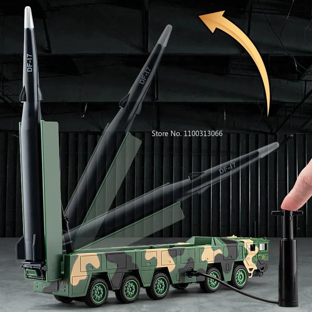 1:Масштаб 1:50 Модели пусковых установок ракет DF-17, литые из сплава, игрушки со светом и музыкой, военные модели транспорта для детей, подарки для взрослых