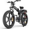 ENGWE X26 Electric Bicycle 1000W Motor 48V 29.2Ah Dual Battery Mountain Snow Foldable E-bike 26*4.0 Inch Fat Tire Electric Bike