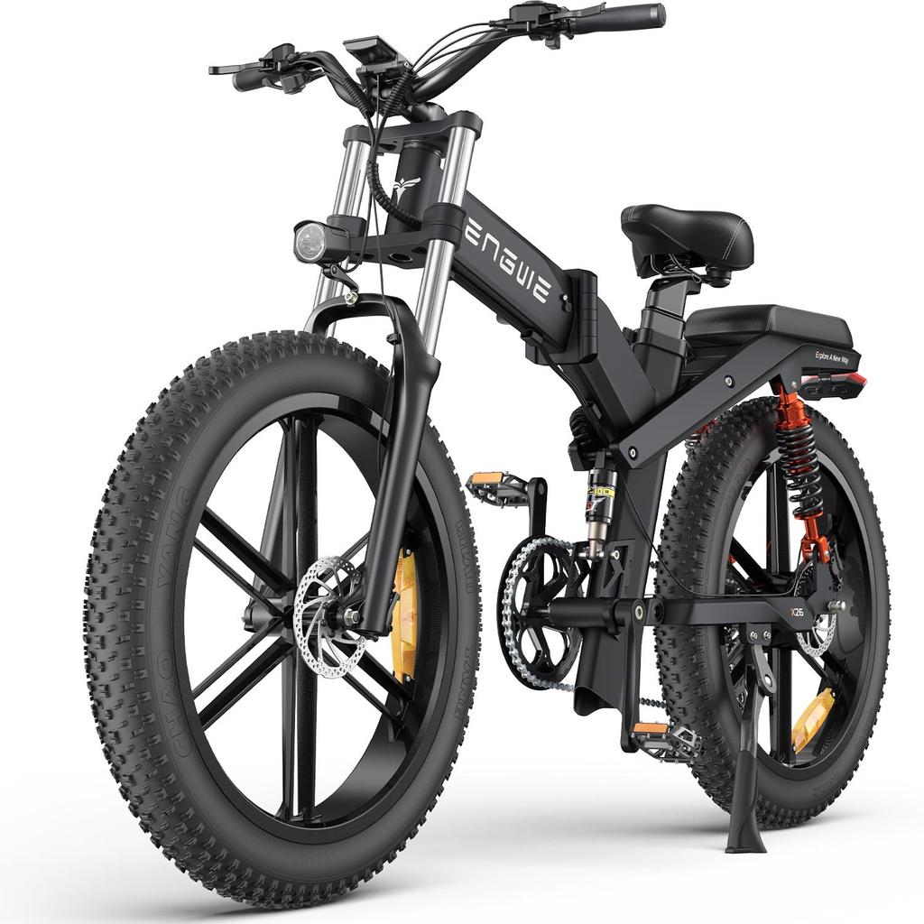 ENGWE X26 Electric Bicycle 1000W Motor 48V 29.2Ah Dual Battery Mountain Snow Foldable E-bike 26*4.0 Inch Fat Tire Electric Bike