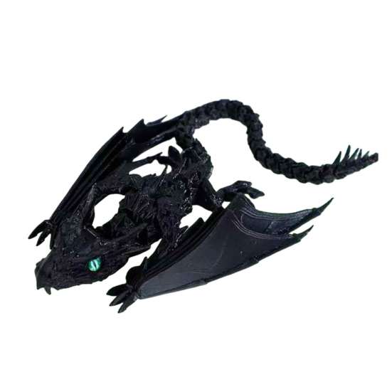 3D Printed Winged Dragon Articulated Dragon with Horns Wings Flexible Dragon Fidget Toy Desktop Pet for Home Office Decor Stress Relief