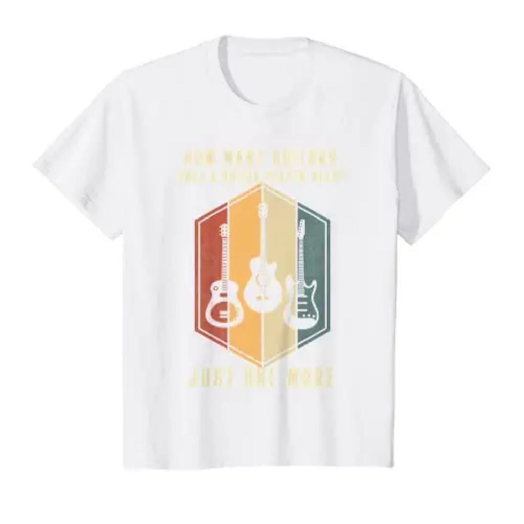 Сколько гитар Подарки для мужчин Гитаристы Музыка Винтаж Футболка Графические футболки Ежедневно Четыре сезона Футболки O-образный вырез