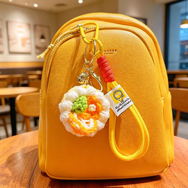 Crochet Cake Keychain: Orange & Grape Pendant Gift for Friend’s Birthday