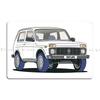 DORA Металлическая табличка Lada Niva Металлическая табличка Винтажная Настенная Паб Настенная табличка Клуб Бар Советский Союз Lada Niva Металлическая табличка Плакаты