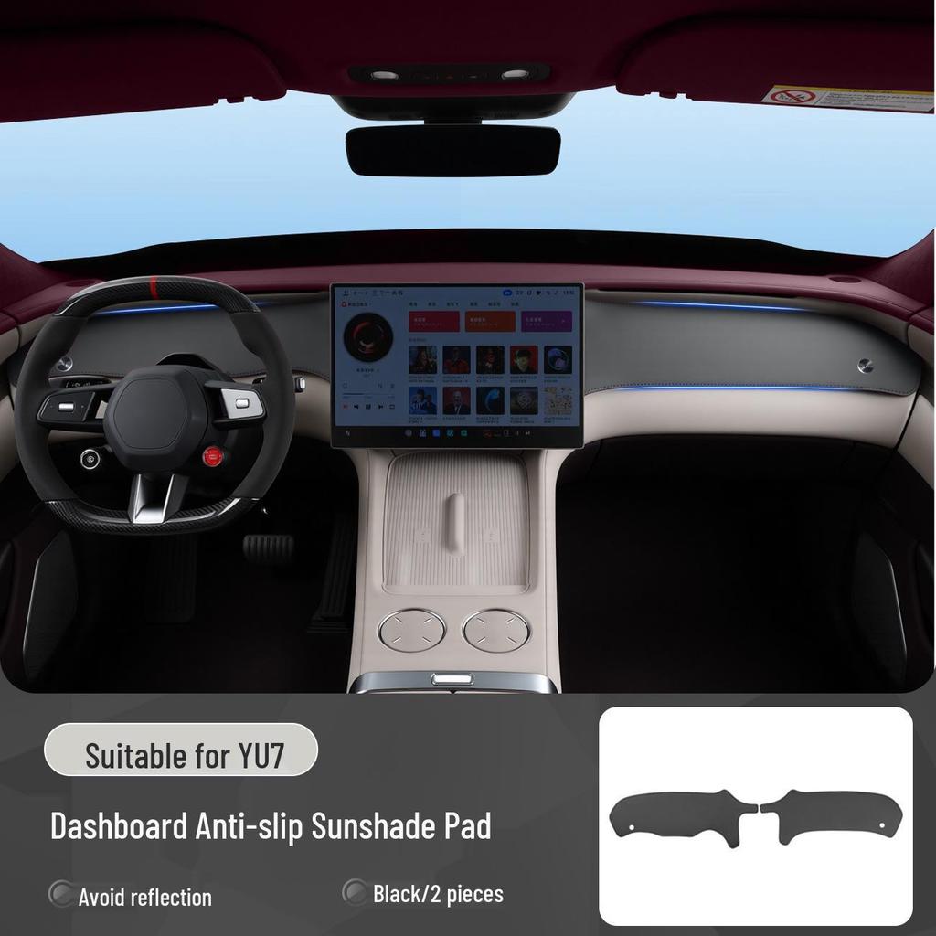 Xiaomi YU7 Dashboard Sunshade: Anti-Glare, Light-Blocking Mat for Center Console Protection.