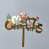 Merry Christmas Cake Toppers Acrylic Santa Claus Cake Topper Happy New Year Xmas Cake Decoration Christmas Party Supplies