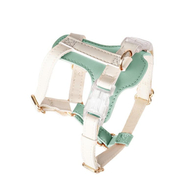 Adjustable Pet Harness Leash Set Dogs Cats - Soft Leather Style Multi-Color Options Universal Fit Small To Medium