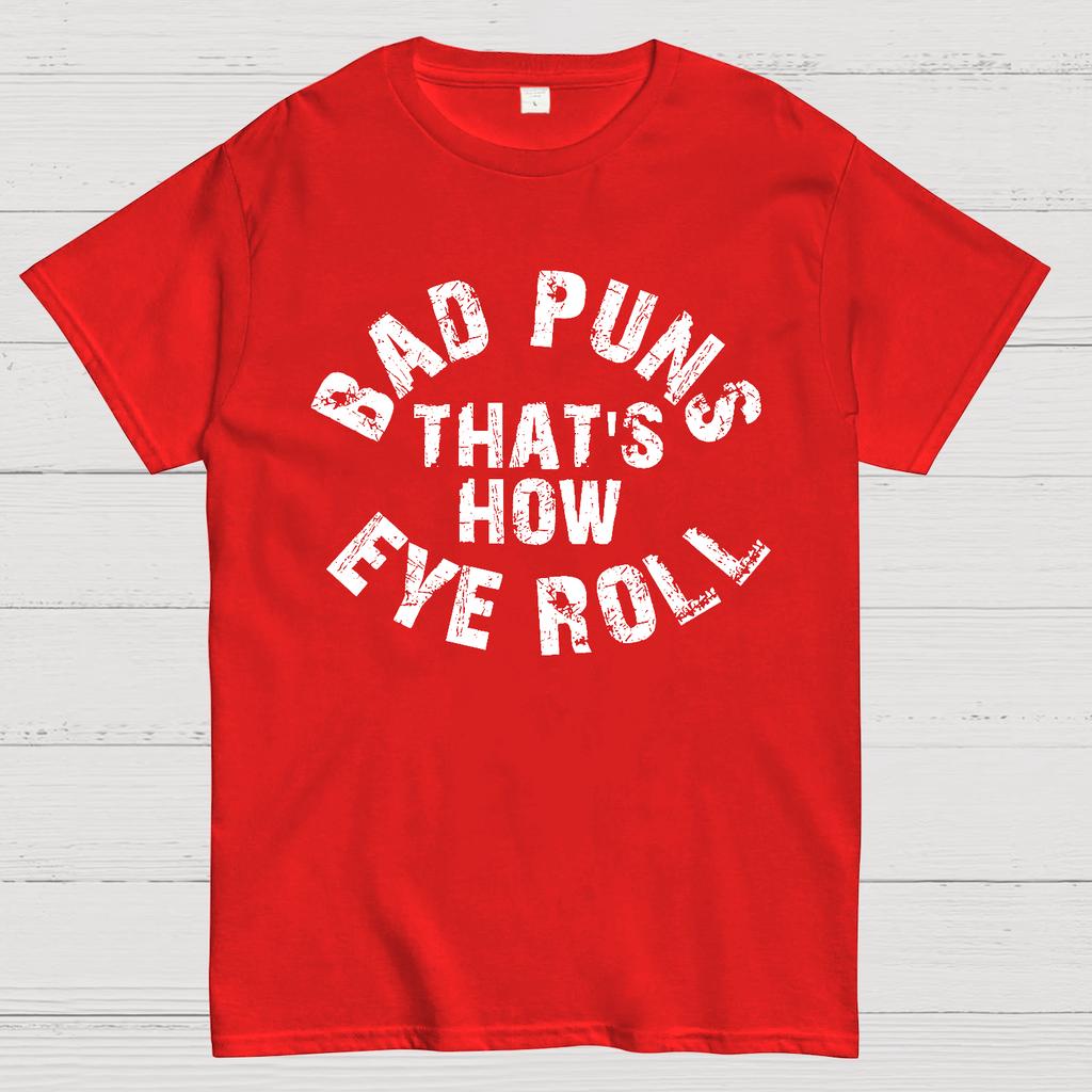 Bad Puns Eye Roll Cotton Summer Casual Cool Loose T-Shirt