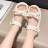 Милые босоножки для девочек, платье принцессы, летние новые детские однотонные босоножки с открытым носком, модные детские повседневные школьные босоножки с бантом