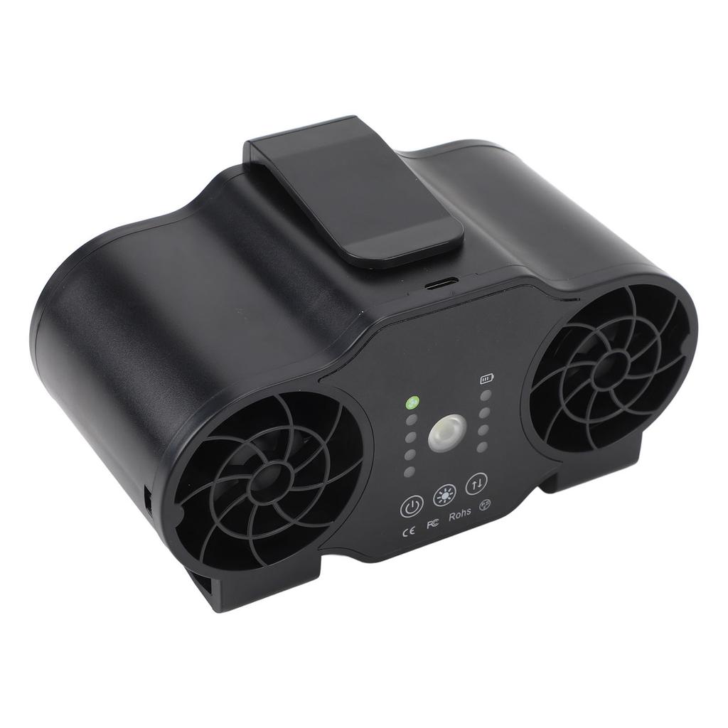 Clip On Waist Fan 4 Speed Gears Forward Reverse Rotation USB Rechargeable Summer Cooling Fan with Hanging Lanyard