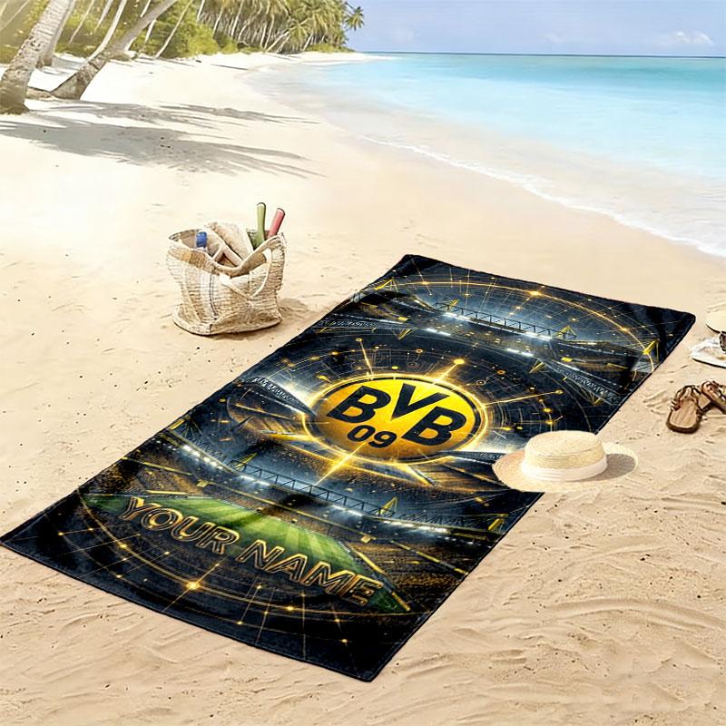 Borussia Custom Name Print Beach Towel, Large Soft Quick Dry Towel for Beach Camping Swimming